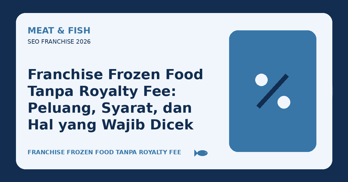 Franchise Frozen Food Tanpa Royalty Fee: Peluang, Syarat, dan Hal yang Wajib Dicek