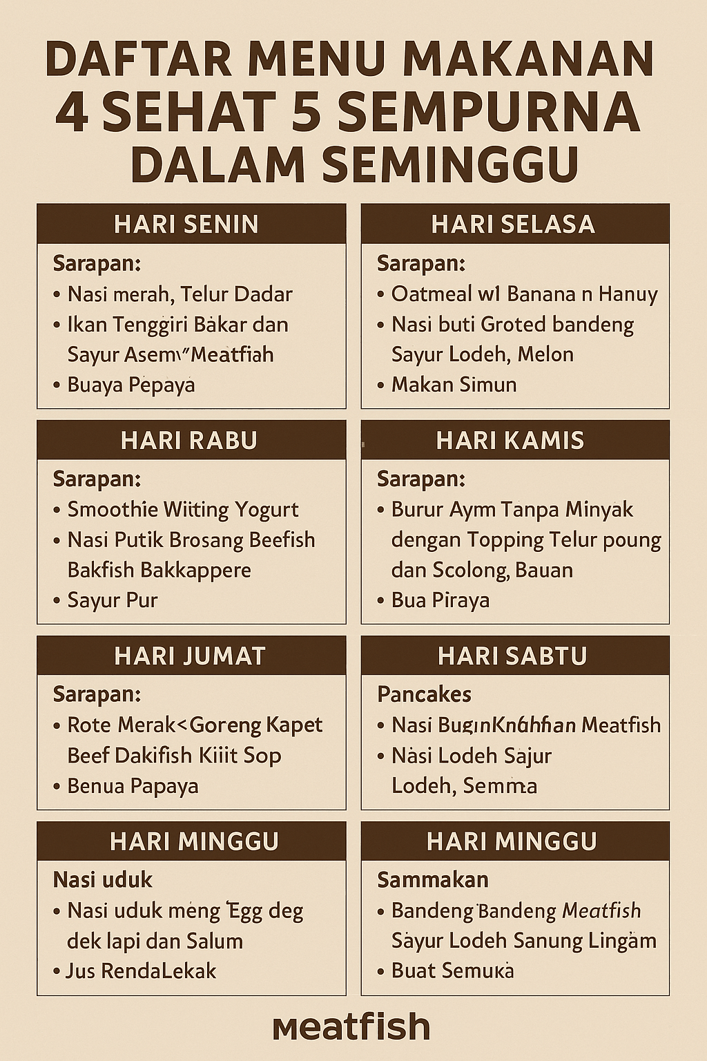 Apa Saja Menu Makanan 4 Sehat 5 Sempurna