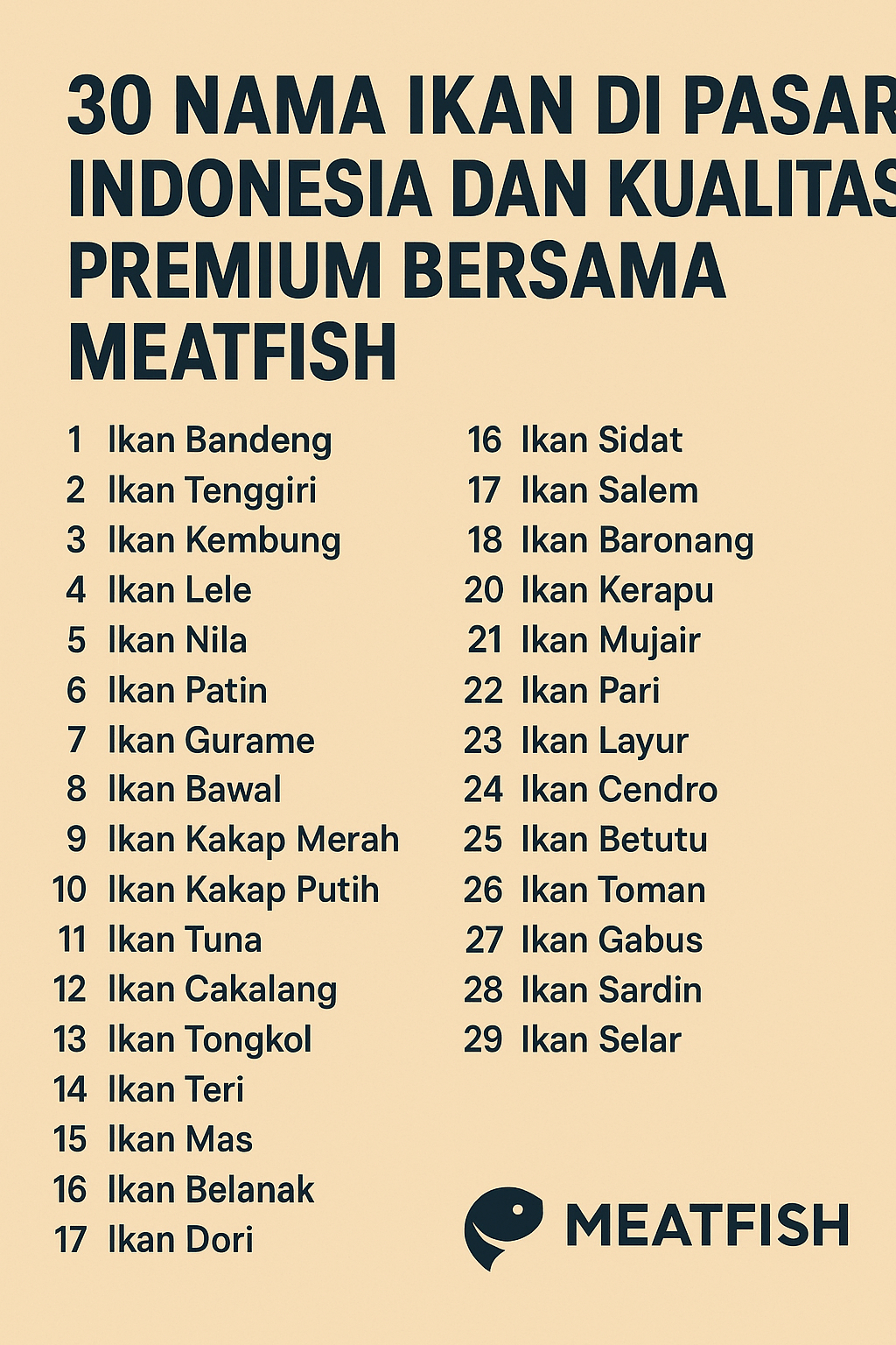 20 Nama-Nama Ikan yang Dijual Di Pasar