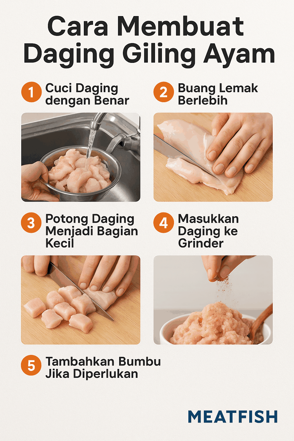Cara Membuat Daging Giling Ayam