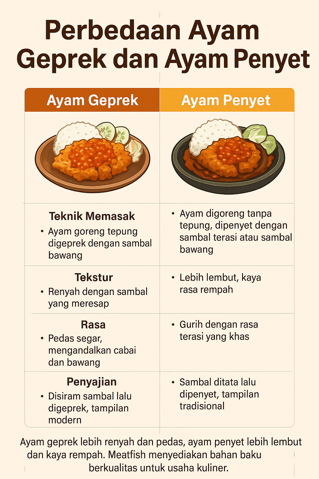 Perbedaan Ayam Geprek Dan Ayam Penyet Panduan Lengkap Untuk Pecinta Kuliner