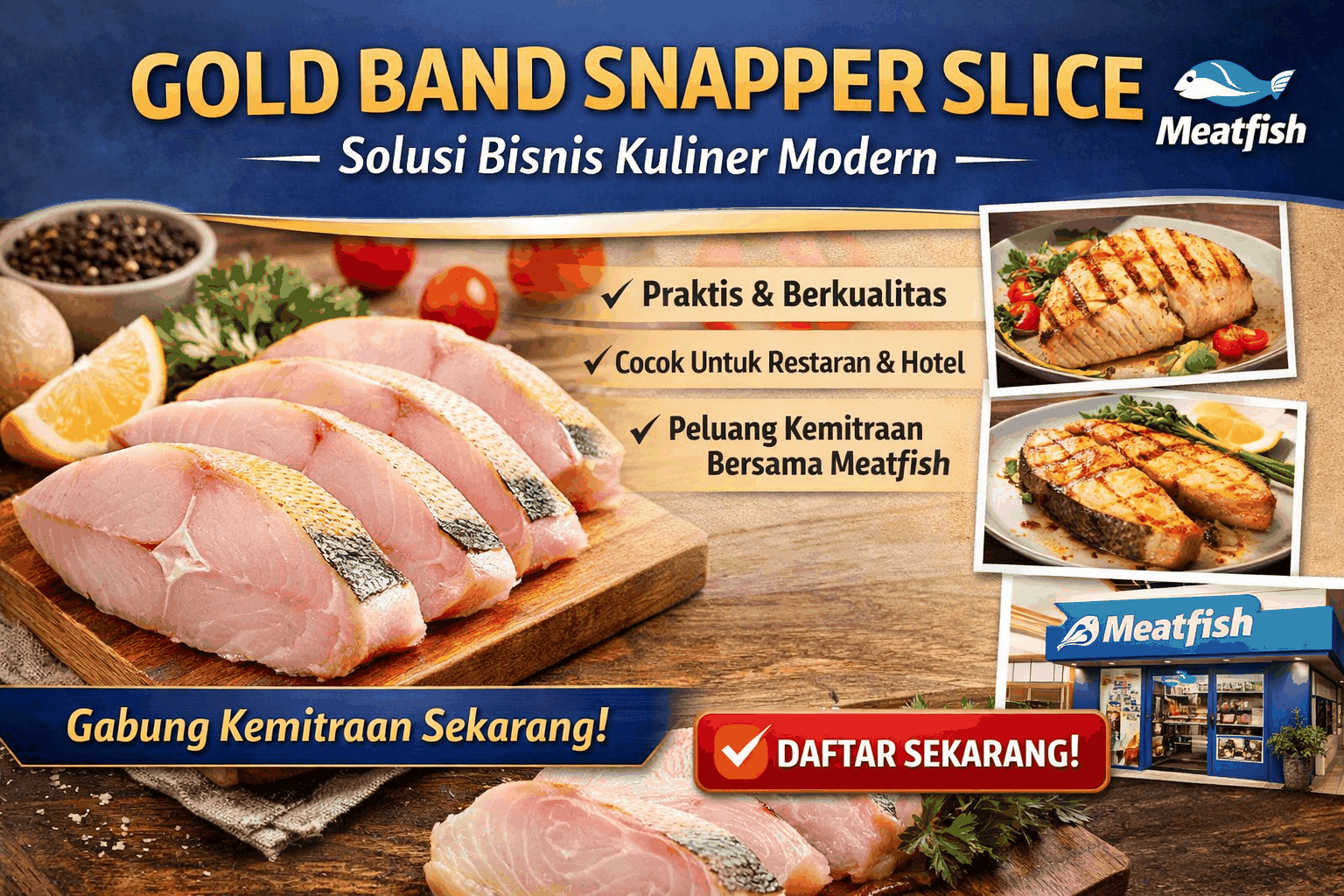 Gold Band Snapper Slice Solusi Seafood Premium Untuk Bisnis Kuliner Modern