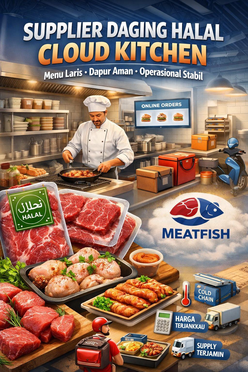 Supplier Daging Halal Cloud Kitchen Kunci Menu Laris Dapur Aman Dan Operasional Stabil