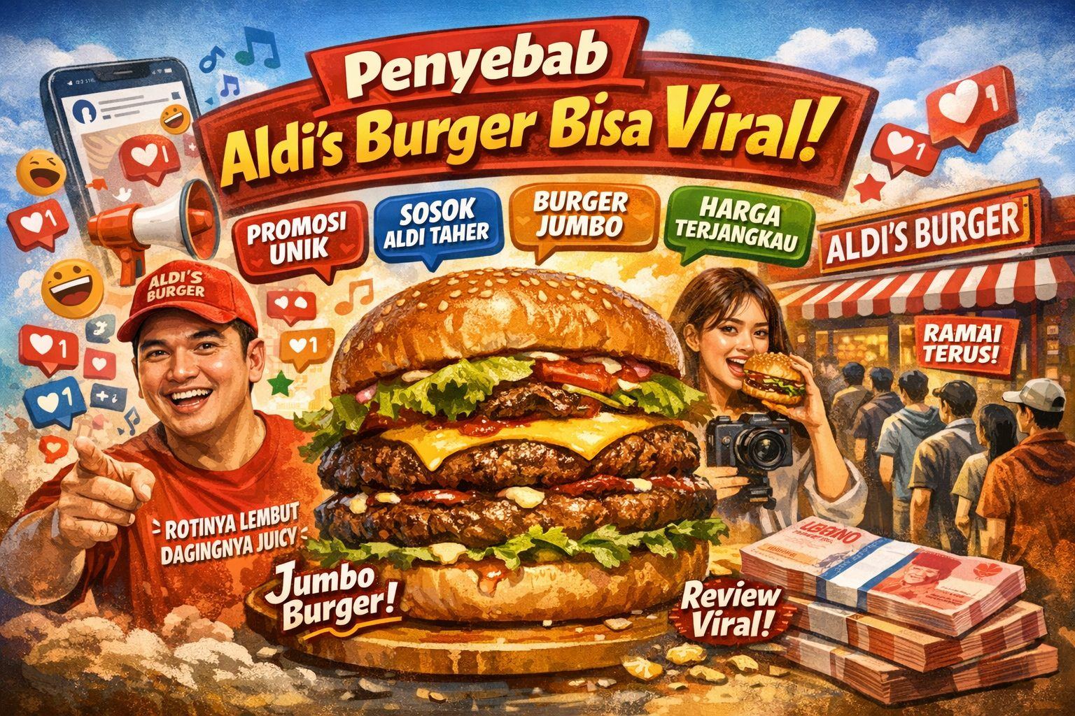 Penyebab Aldis Burger Bisa Viral Kombinasi Promosi Nyeleneh Rasa Memikat Dan Momentum Yang Tepat
