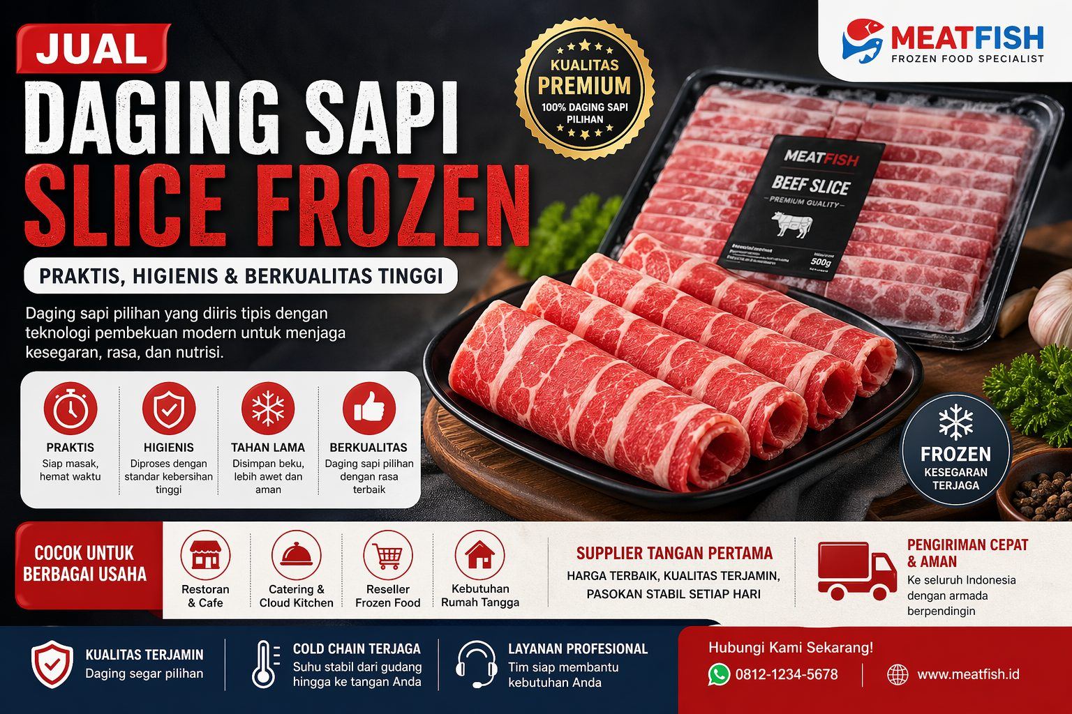 Jual Daging Sapi Slice Frozen Solusi Praktis Untuk Bisnis Rumah Tangga